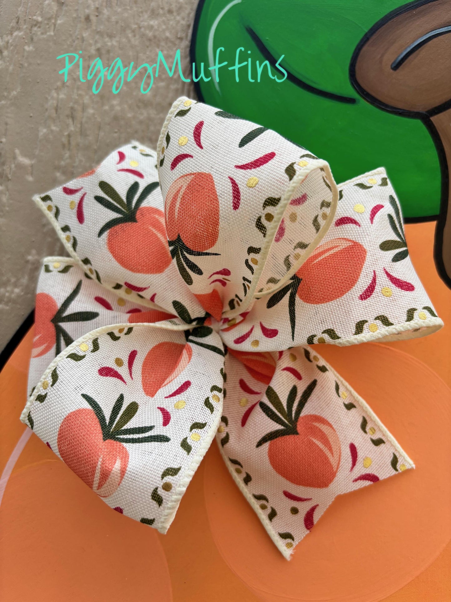 Peach Door Hanger: Personalized Summer Welcome Sign