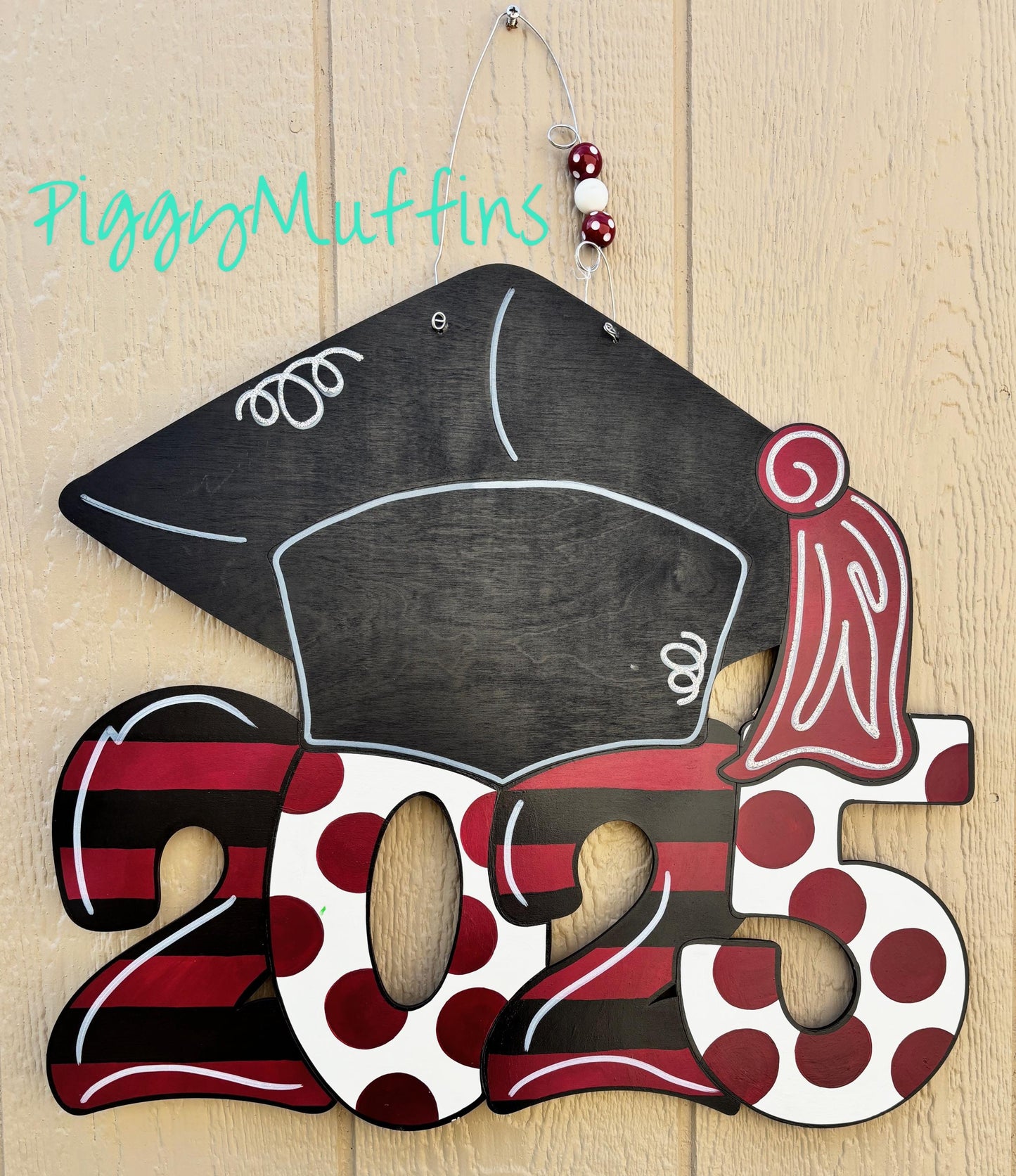 Personalized Graduation Door Hanger: Acrylic Paint Graduate Wreath