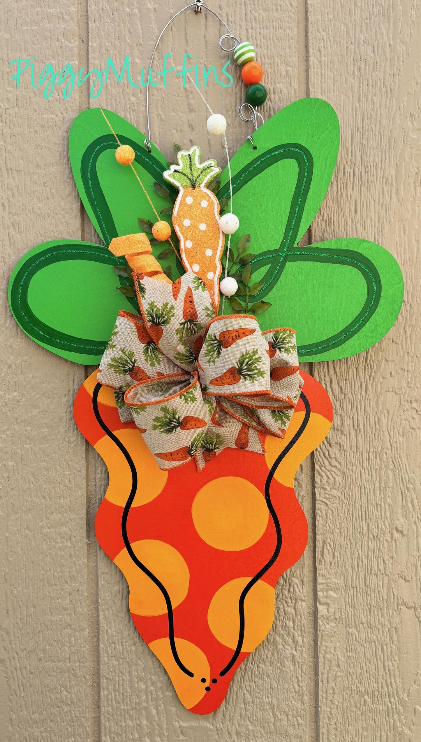 Carrot Door Hanger: Spring Easter Door Swag