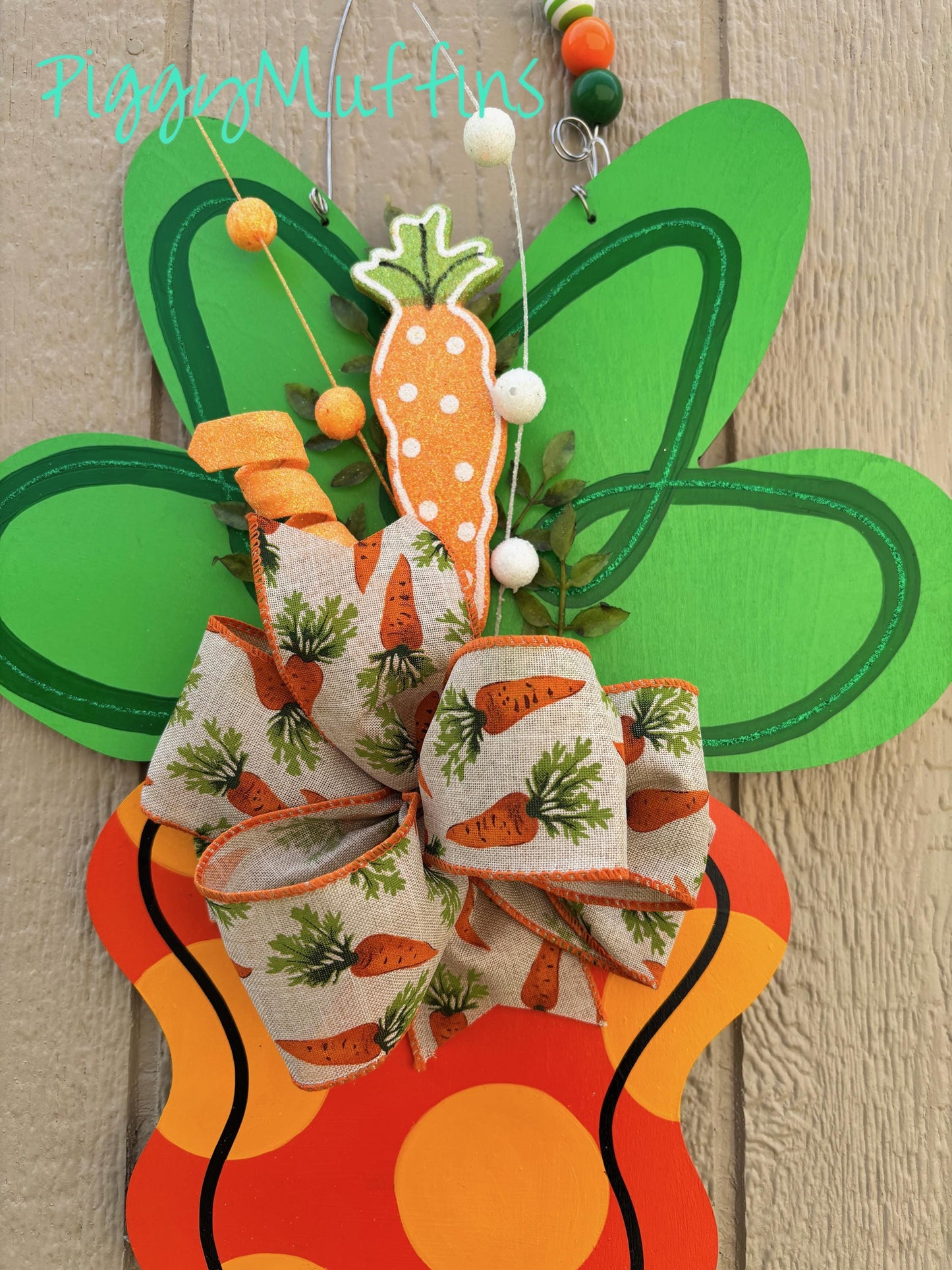Carrot Door Hanger: Spring Easter Door Swag