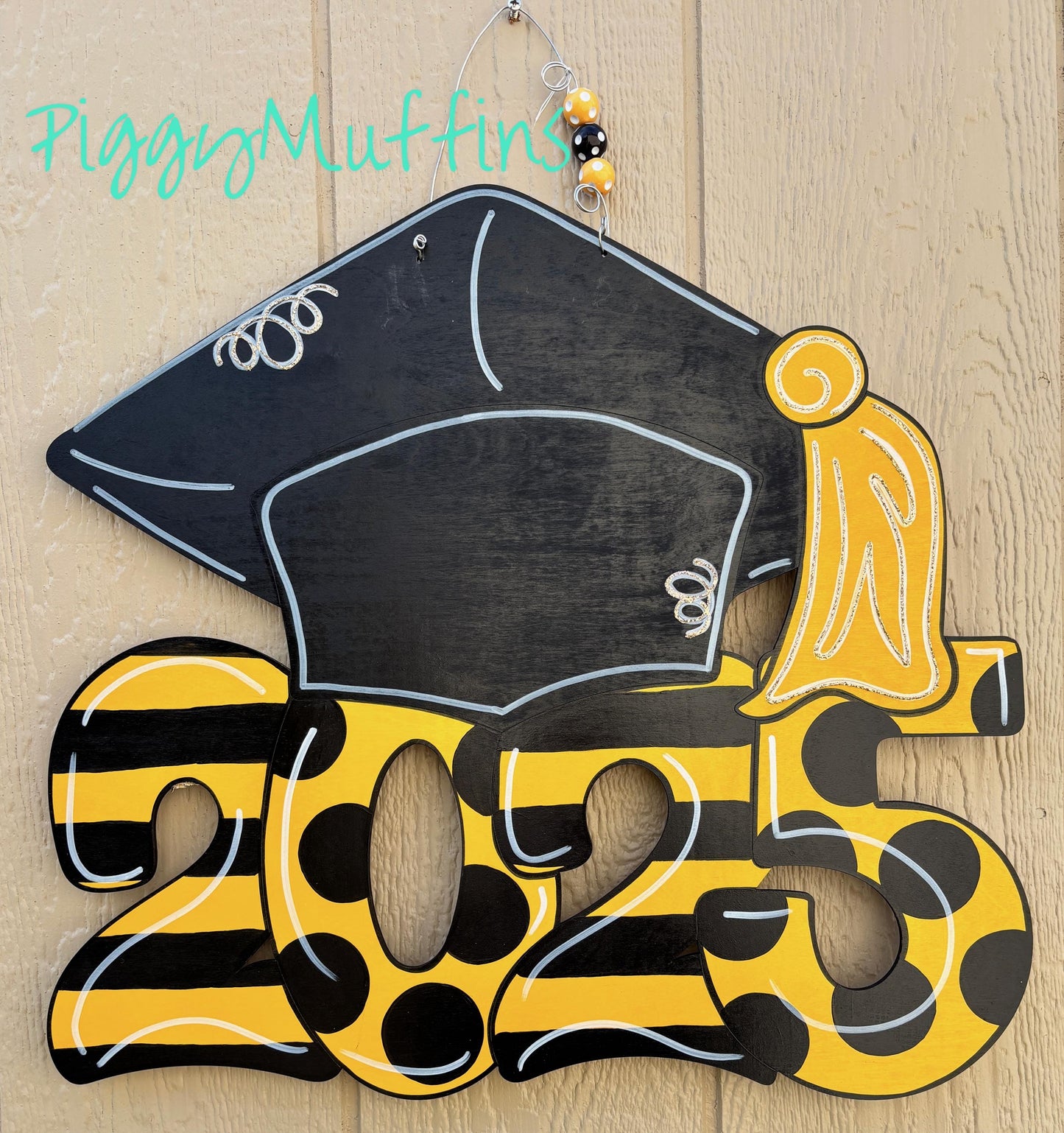 Personalized Graduation Door Hanger: Acrylic Paint Graduate Wreath