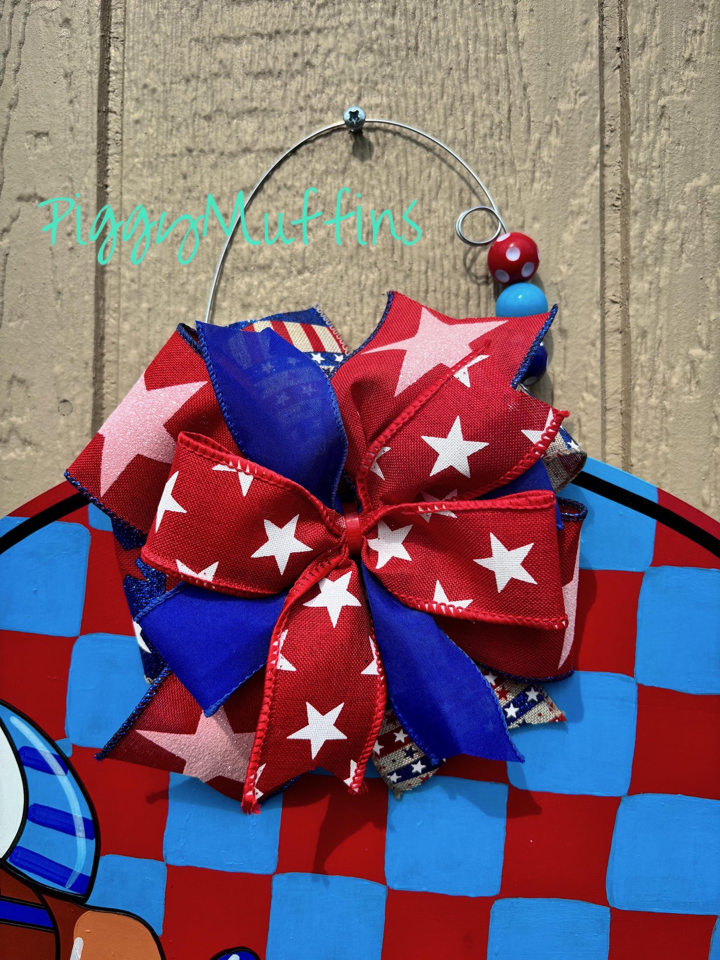 Patriotic Bassett Hound Door Hanger: 4th of July Decor